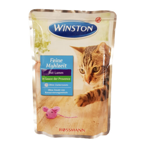 پوچ گربه وینستون طعم گوشت بره در سس سبزیجات 100 گرم